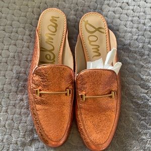 Sam Edelman Laurna Slip On Loafers in Copper Crinkle as 9